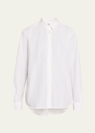 Totême Signature Cotton Shirt In White,ochre