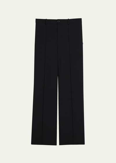 Helmut Lang Men's Wool-blend Relaxed-fit Trousers In Black