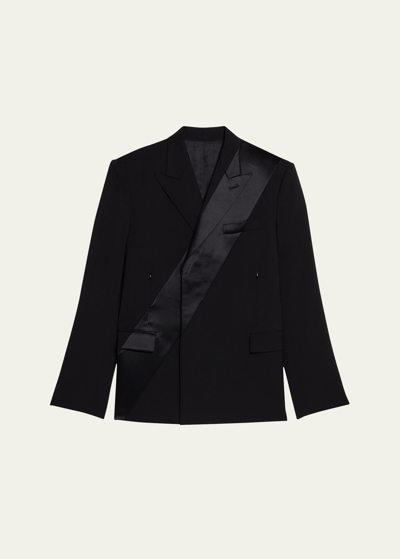 Helmut Lang Men's Boxy Tuxedo Blazer In Black