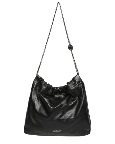 Walter Baker Cleo Leather Shoulder Bag In Black