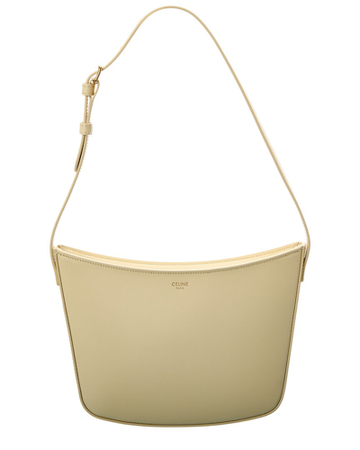 Celine Croque Medium Leather Hobo Bag In Yellow