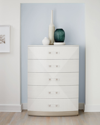 Bernhardt Axiom 5 Drawer Tall Chest Of Drawers In White
