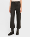 SPRWMN CROPPED BOOTCUT LEATHER TROUSERS