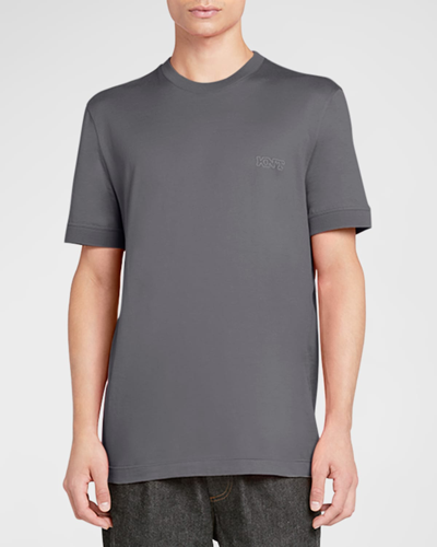 Knt Men's Outline Logo Crewneck T-shirt In Gray