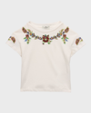 ETRO GIRL'S EMBROIDERED COTTON SHORT-SLEEVE T-SHIRT