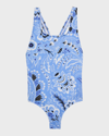 ETRO GIRL'S PRINTED ONE-PIECE SWIMSUIT