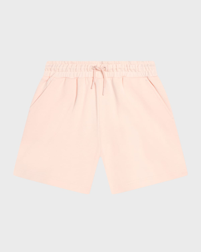 Kenzo Kids' Logo-print Drawstring Fleece Shorts In Veiled Pink