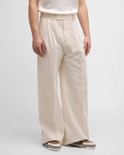 Amiri Men's Shimmer Stripe Pleated Baggy Pants In Summer Sand