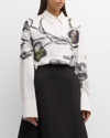 JASON WU COLLECTION OVERSIZED PLACEMENT-PRINT BUTTON-DOWN SHIRT