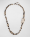 GIVENCHY MEN'S CITY MULTI SILVERY CHAIN NECKLACE