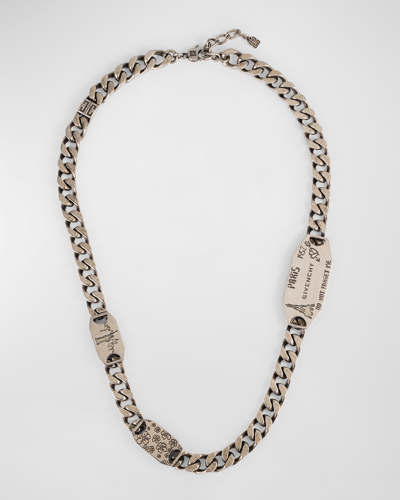 Givenchy Men's City Multi Silvery Chain Necklace In 040 Silvery