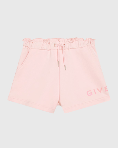 Givenchy Kids' Logo-print Fleece-texture Shorts In Marshmallow