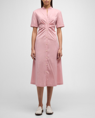 Callas Milano Noor Shirtdress With Gathered Waist In Carnation