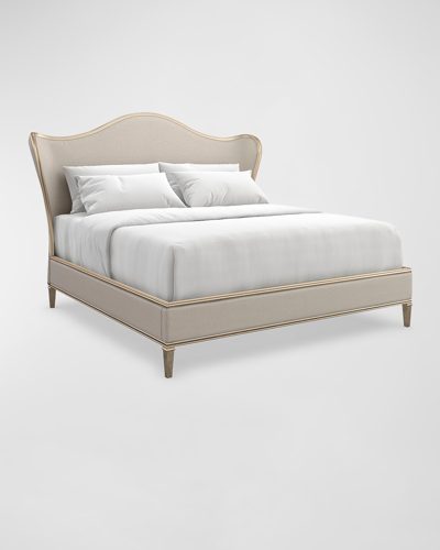 Caracole Bedtime Beauty Queen Bed In Beige, Auric Trim