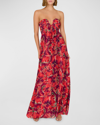 MILLY RIVER WINDMILL STRAPLESS EMPIRE MAXI DRESS