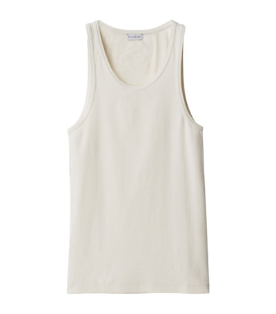 Burberry Stretch-cotton Ekd Tank Top In Neutrals