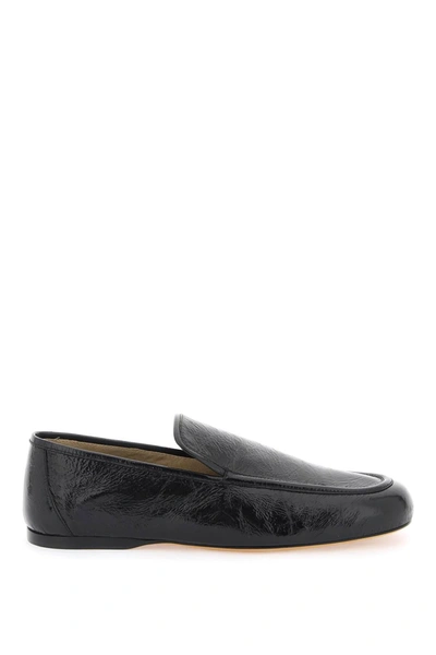 Khaite Monroe Leather Ballerina Loafers In Black