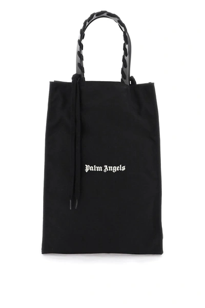 Palm Angels Embroidered Logo Tote Bag With In Black