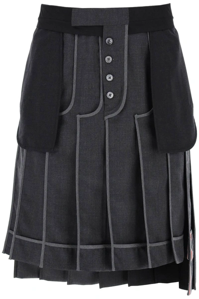 THOM BROWNE THOM BROWNE INSIDE OUT PLEATED SKIRT