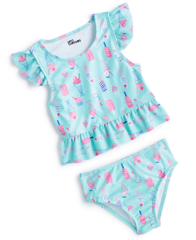 Epic Threads Kids' Toddler & Little Girls Ice Cream-print Tankini Swimsuit, 2 Piece Set, Created For Macy's In Refreshing Teal