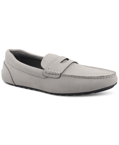 Alfani Men's Marco Slip-on Penny Drivers, Created For Macy's In Grey