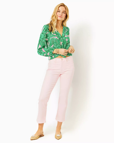 Lilly Pulitzer 27" Annet High Rise Crop Flare Pant In Misty Pink
