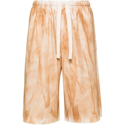 Federico Cina Tie Dye-print Cotton Shorts In Neutrals
