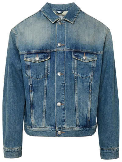 Burberry Harlan Buttoned Denim Jacket In Blue