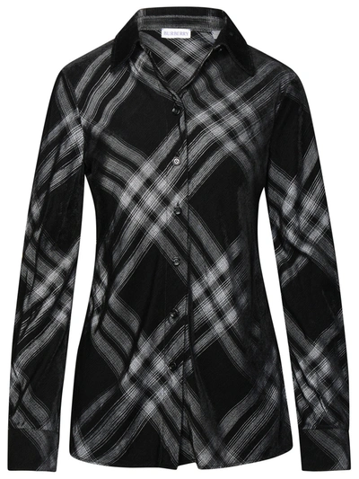 Burberry Check Shirt In Black