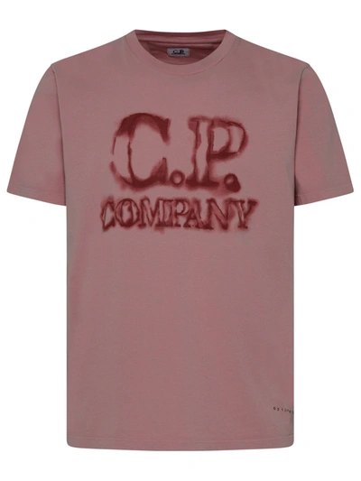 C.p. Company Man Old Rose Cotton T-shirt In Cream