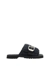 Gucci Buckled Quilted Sandals In Black