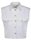Isabel Marant Étoile Isabel Marant Tyra Raw-cut Edge Denim Vest In White