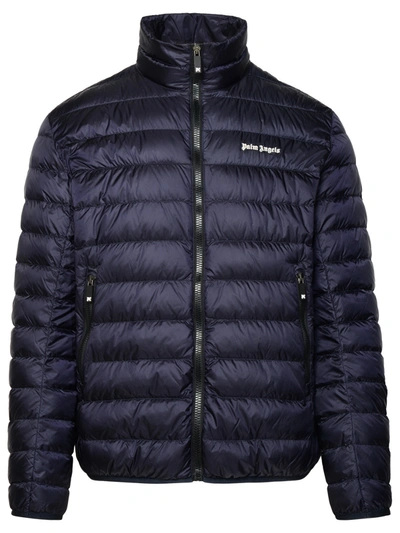 Palm Angels Classic Logo Puffer Jacket In Blue