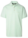 PALM ANGELS PALM ANGELS MAN PALM ANGELS POLO SHIRT IN GREEN COTTON
