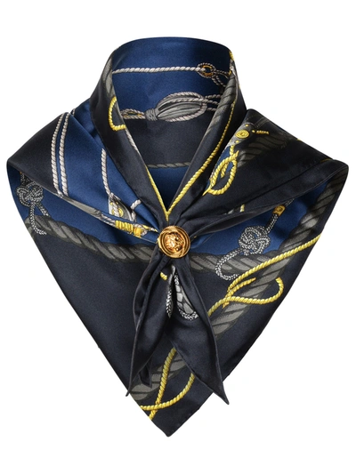 Versace Baroque Scarf In Blue