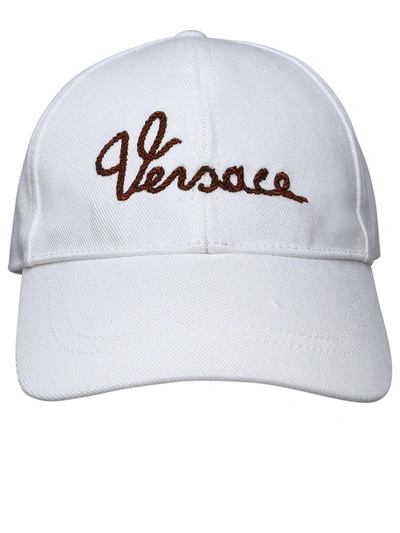 Versace Man White Cotton Cap