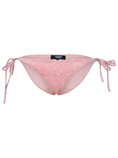 Versace Barocco' Pink Polyester Blend Bikini Bottoms