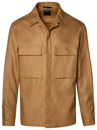 Zegna Shirts In Brown