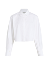 Simkhai Renata Cropped Button-front Shirt In White