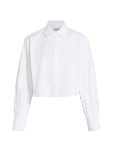 Simkhai Renata Cropped Button Down Shirt In White