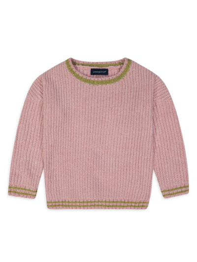 Andy & Evan Little Girl's Chenille Knit Sweater In Pink