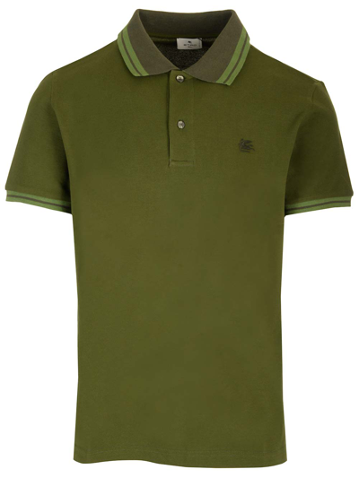 Etro Polo Shirt In Verde