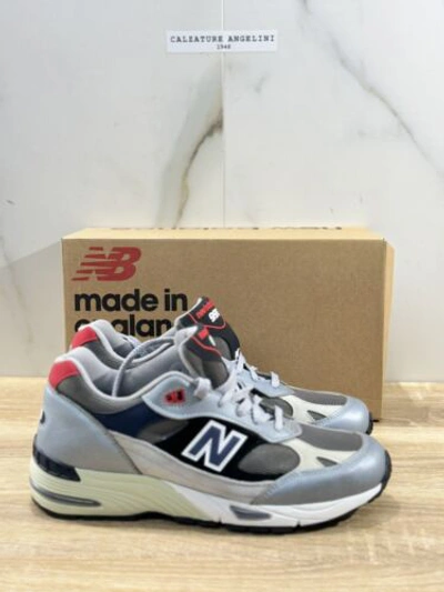 Pre-owned New Balance Balance 991 Made In England Full Leather Icon Casual Men 42.5 In Silver Black