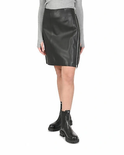 Pre-owned Hugo Boss Women's Lamb Leather Black Skirt In Black