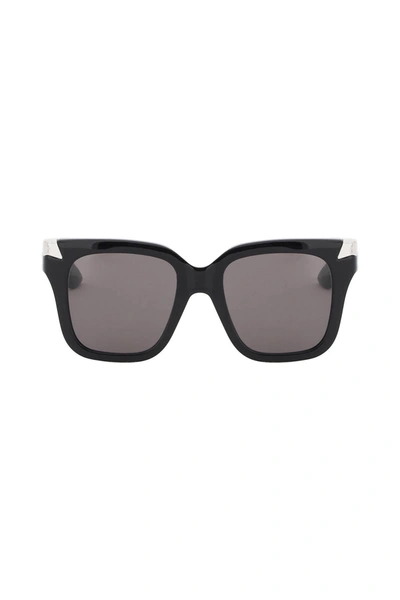 Alexander Mcqueen Oversized Black Sunglasses With Smoke Lenses For Women