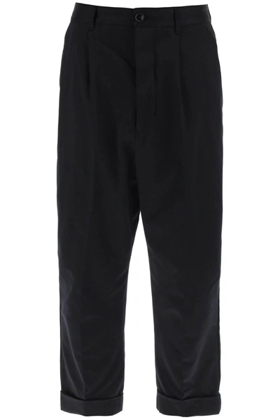 Ami Alexandre Mattiussi Cotton Carrot Pants For Men In Black