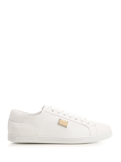 Dolce & Gabbana White Leather Sneakers