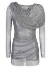 Giuseppe Di Morabito Crystal-embellished Mesh Minidress In Silver