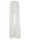Elisabetta Franchi Waist Belted Wide Leg Trousers In Avorio