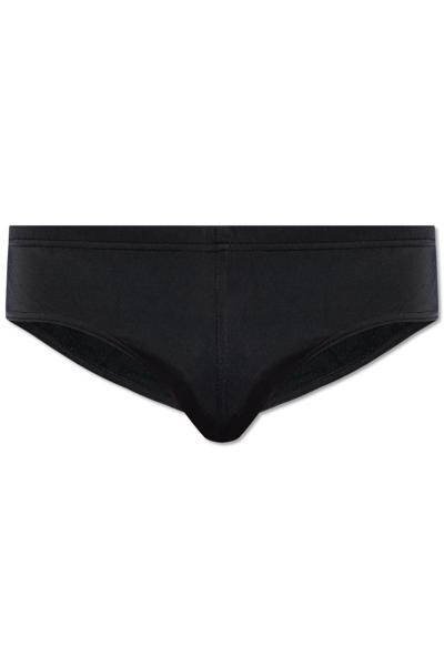 Dsquared2 Logo Printed Swimming Briefs In Black/white